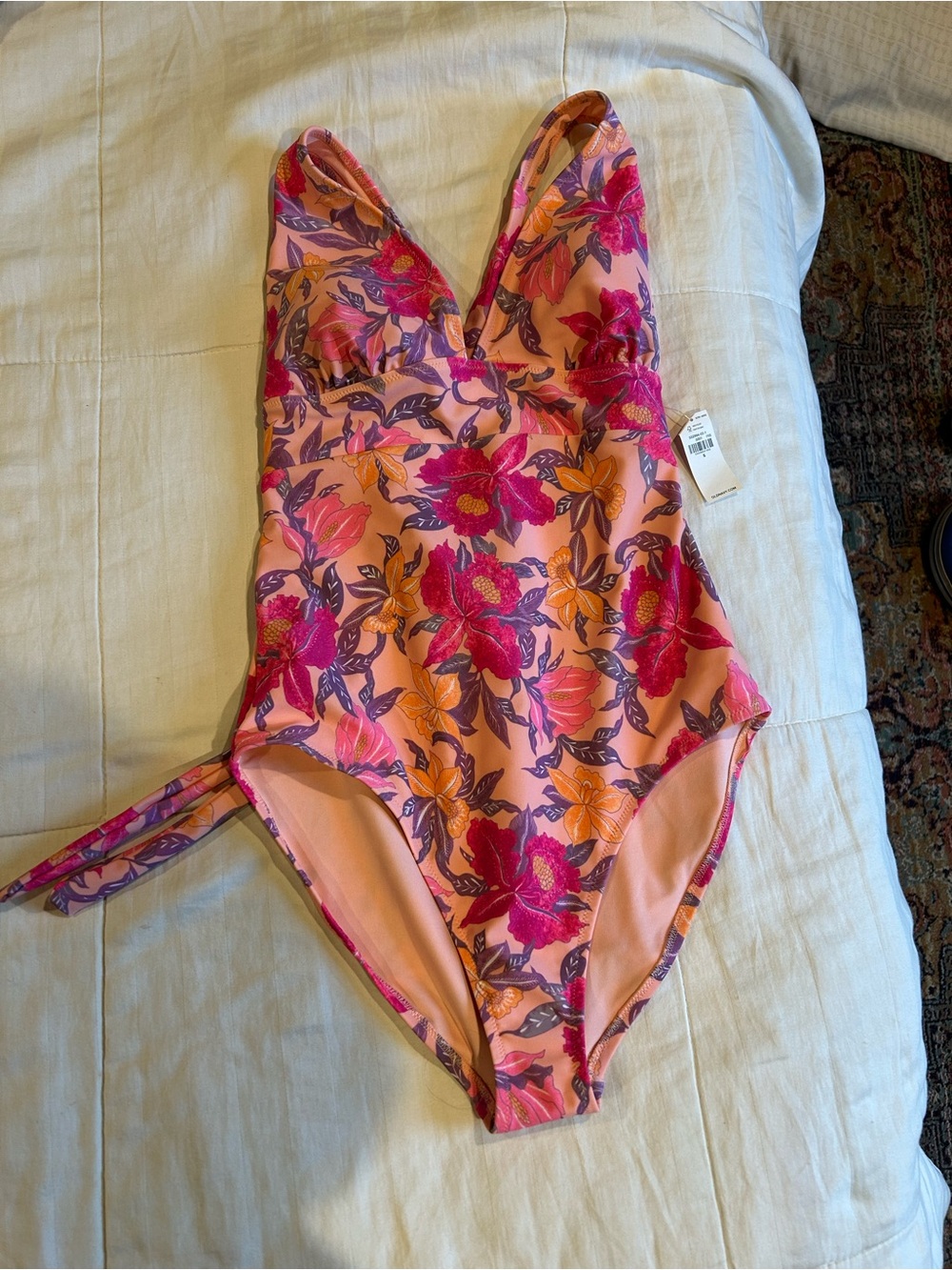 Old Navy One-Piece Swimsuit with Pink Floral Print